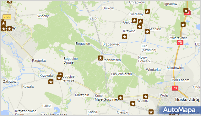 mapa Grochowiska gmina Pińczów, Grochowiska gmina Pińczów na mapie Targeo
