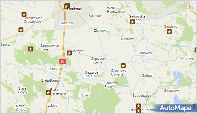 mapa Grochowy, Grochowy na mapie Targeo