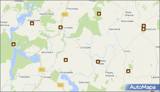 mapa Grodziec gmina Prabuty, Grodziec gmina Prabuty na mapie Targeo