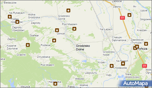 mapa Grodzisko Dolne, Grodzisko Dolne na mapie Targeo