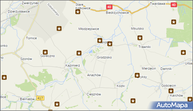 mapa Grodzisko gmina Pawłowiczki, Grodzisko gmina Pawłowiczki na mapie Targeo