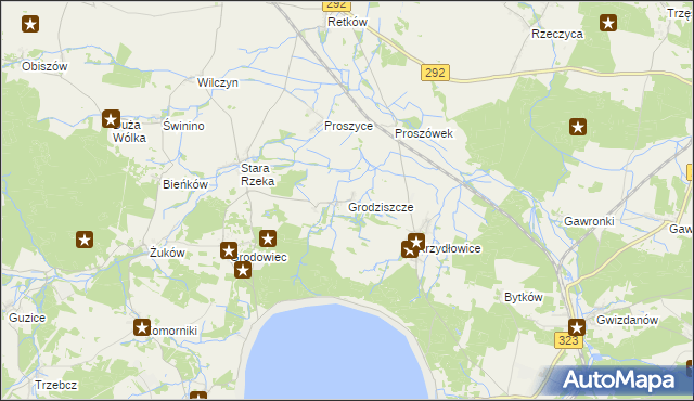 mapa Grodziszcze gmina Grębocice, Grodziszcze gmina Grębocice na mapie Targeo