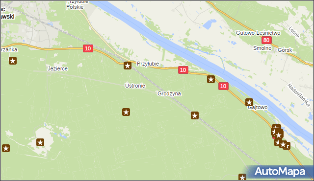 mapa Grodzyna, Grodzyna na mapie Targeo