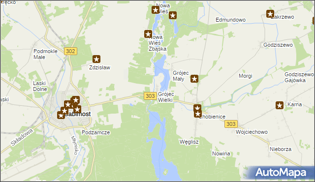 mapa Grójec Wielki gmina Siedlec, Grójec Wielki gmina Siedlec na mapie Targeo