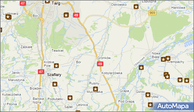 mapa Gronków, Gronków na mapie Targeo