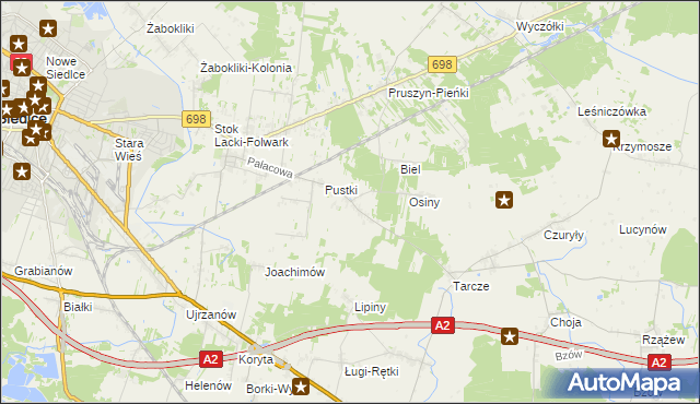 mapa Grubale, Grubale na mapie Targeo