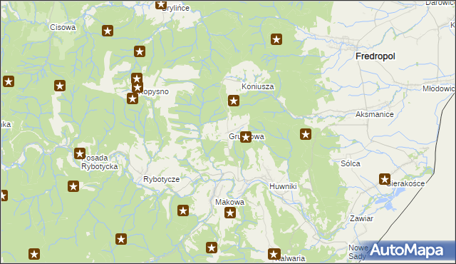 mapa Gruszowa, Gruszowa na mapie Targeo