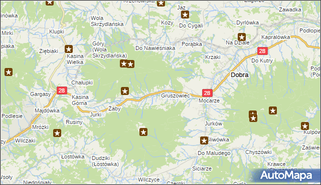 mapa Gruszowiec, Gruszowiec na mapie Targeo
