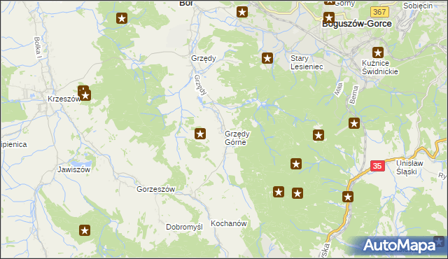 mapa Grzędy Górne, Grzędy Górne na mapie Targeo