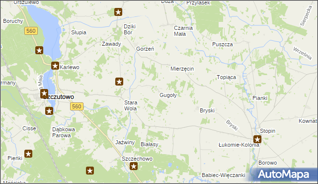 mapa Gugoły, Gugoły na mapie Targeo