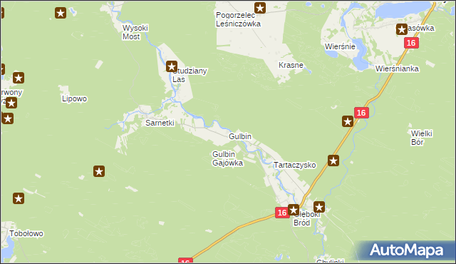 mapa Gulbin, Gulbin na mapie Targeo