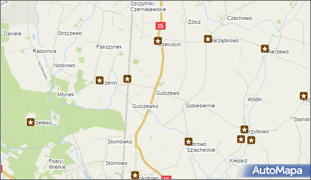 mapa Gulczewo gmina Września, Gulczewo gmina Września na mapie Targeo