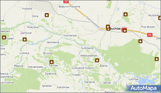 mapa Gutkowice, Gutkowice na mapie Targeo