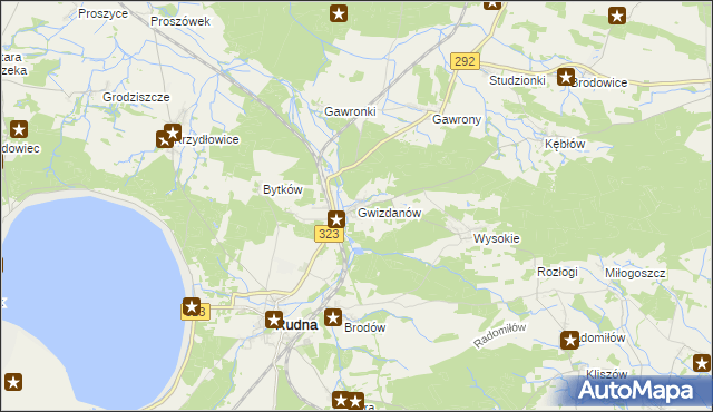 mapa Gwizdanów, Gwizdanów na mapie Targeo