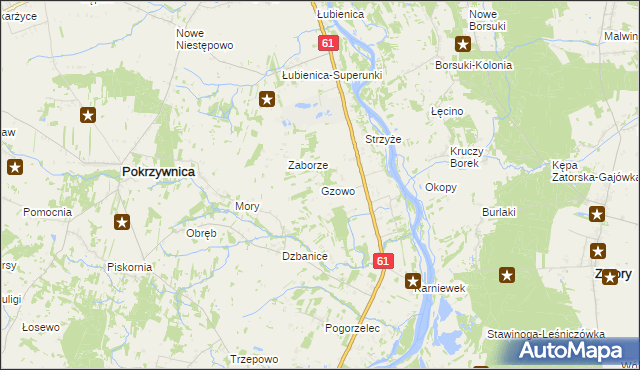 mapa Gzowo, Gzowo na mapie Targeo