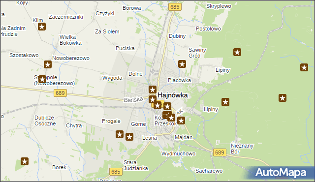 mapa Hajnówka, Hajnówka na mapie Targeo