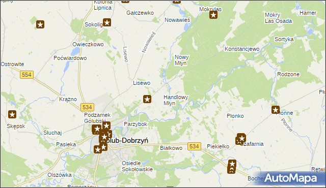 mapa Handlowy Młyn, Handlowy Młyn na mapie Targeo