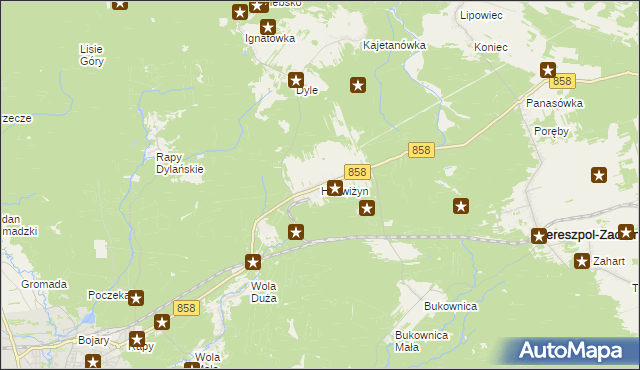 mapa Hedwiżyn, Hedwiżyn na mapie Targeo