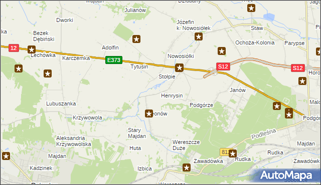 mapa Henrysin gmina Chełm, Henrysin gmina Chełm na mapie Targeo