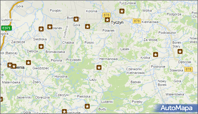 mapa Hermanowa, Hermanowa na mapie Targeo