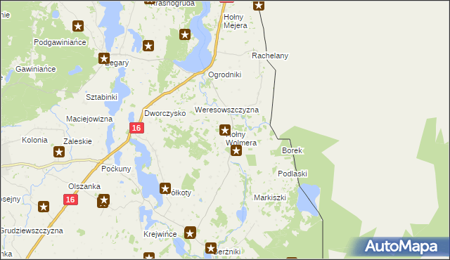 mapa Hołny Wolmera, Hołny Wolmera na mapie Targeo