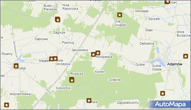 mapa Hordzieżka, Hordzieżka na mapie Targeo