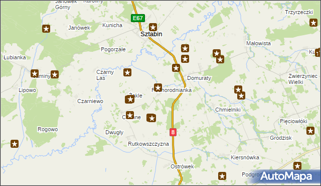 mapa Horodnianka gmina Suchowola, Horodnianka gmina Suchowola na mapie Targeo