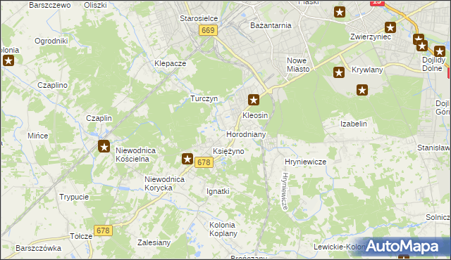mapa Horodniany, Horodniany na mapie Targeo