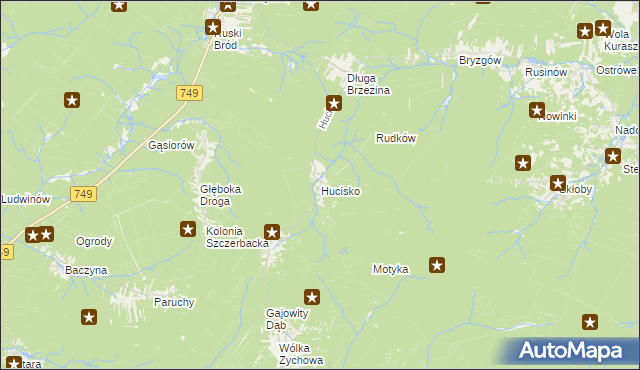 mapa Hucisko gmina Przysucha, Hucisko gmina Przysucha na mapie Targeo