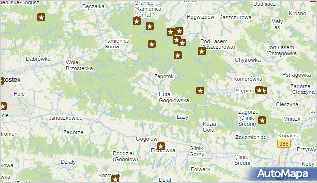 mapa Huta Gogołowska, Huta Gogołowska na mapie Targeo