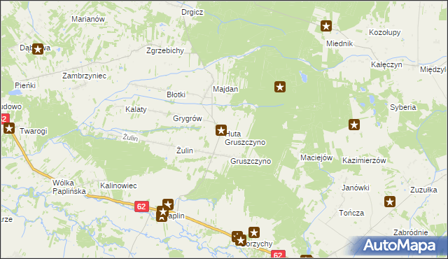 mapa Huta Gruszczyno, Huta Gruszczyno na mapie Targeo