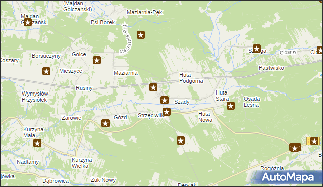 mapa Huta Krzeszowska, Huta Krzeszowska na mapie Targeo