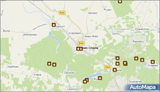 mapa Iłowo-Osada, Iłowo-Osada na mapie Targeo