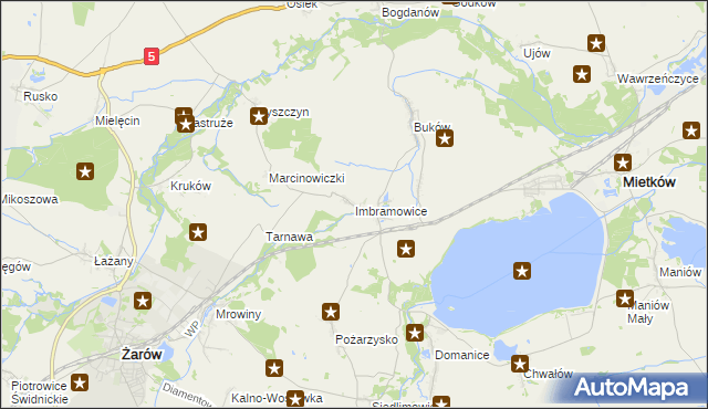 mapa Imbramowice gmina Żarów, Imbramowice gmina Żarów na mapie Targeo