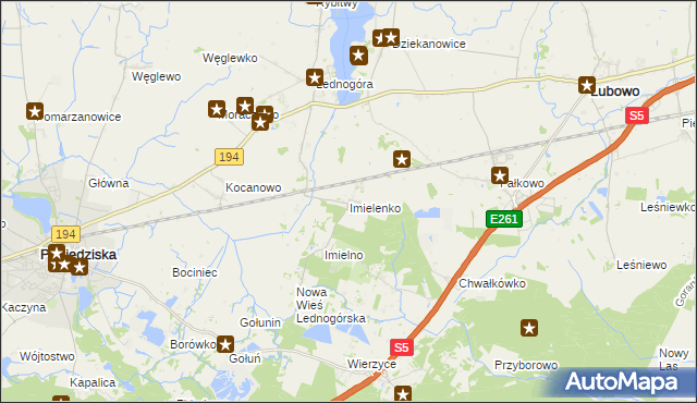 mapa Imielenko, Imielenko na mapie Targeo