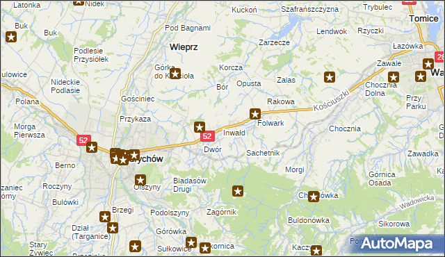 mapa Inwałd, Inwałd na mapie Targeo