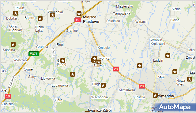 mapa Iwonicz, Iwonicz na mapie Targeo