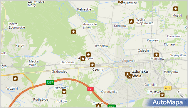 mapa Izabelów Mały, Izabelów Mały na mapie Targeo