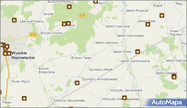 mapa Jabłoń-Kikolskie, Jabłoń-Kikolskie na mapie Targeo