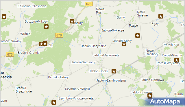 mapa Jabłoń-Markowięta, Jabłoń-Markowięta na mapie Targeo