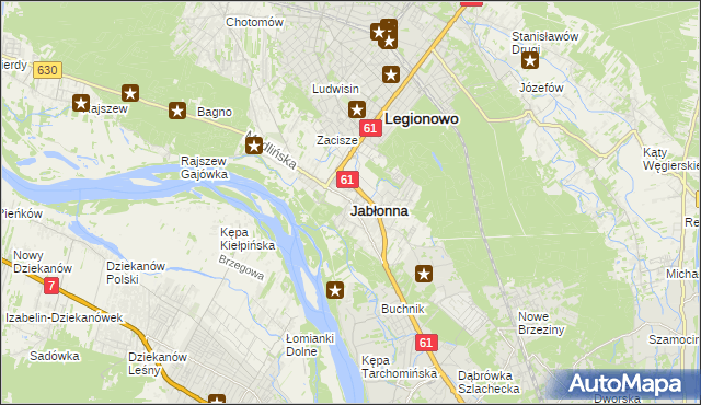 mapa Jabłonna powiat legionowski, Jabłonna powiat legionowski na mapie Targeo