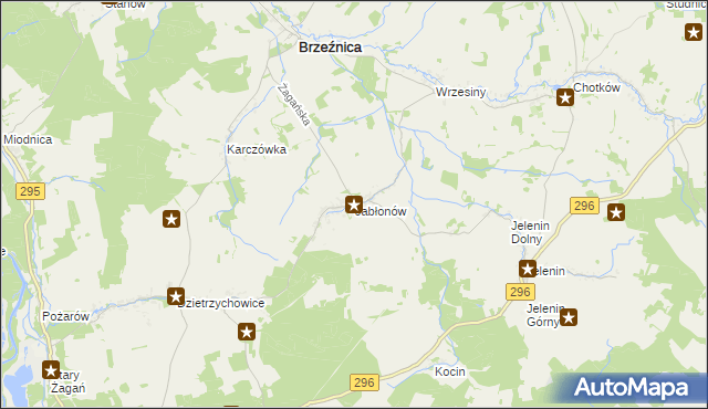 mapa Jabłonów gmina Brzeźnica, Jabłonów gmina Brzeźnica na mapie Targeo