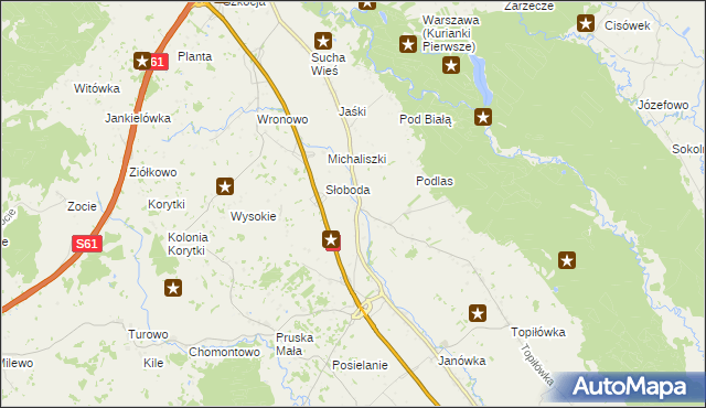 mapa Jabłońskie gmina Augustów, Jabłońskie gmina Augustów na mapie Targeo