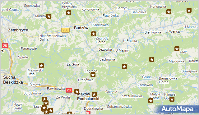 mapa Jachówka, Jachówka na mapie Targeo