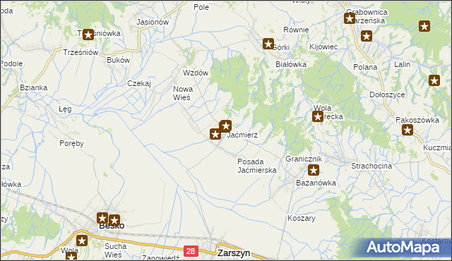 mapa Jaćmierz, Jaćmierz na mapie Targeo