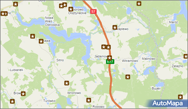 mapa Jadamowo, Jadamowo na mapie Targeo