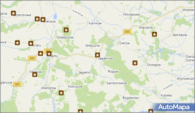 mapa Jagielnica, Jagielnica na mapie Targeo