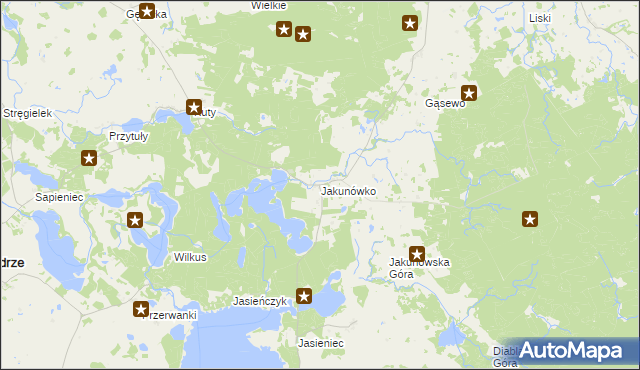 mapa Jakunówko, Jakunówko na mapie Targeo