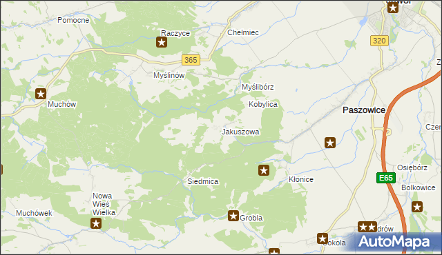 mapa Jakuszowa, Jakuszowa na mapie Targeo