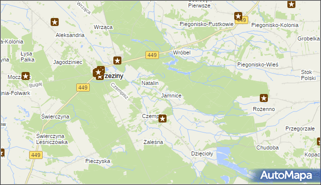 mapa Jamnice, Jamnice na mapie Targeo